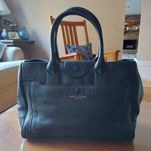 Marc Jacobs Black Leather Empire City Leather Structured Top Handle Tote Bag